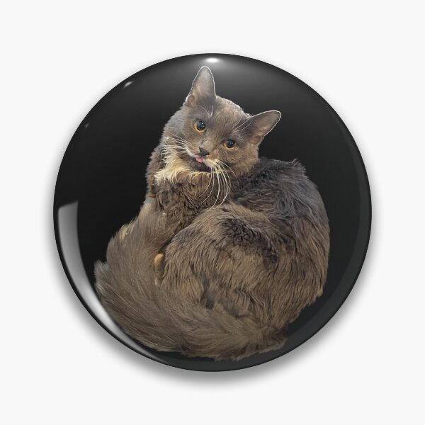 Item preview, Blep grey cat designed and sold by InkKountess.
