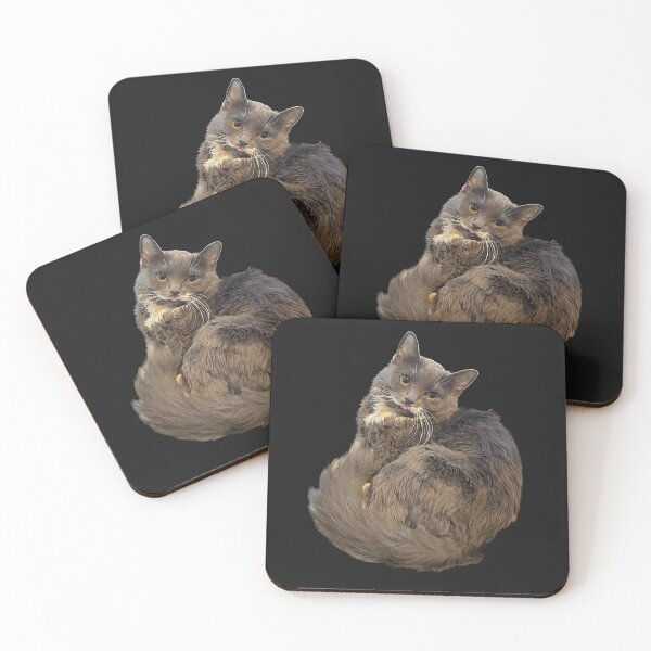 Item preview, Blep grey cat designed and sold by InkKountess.