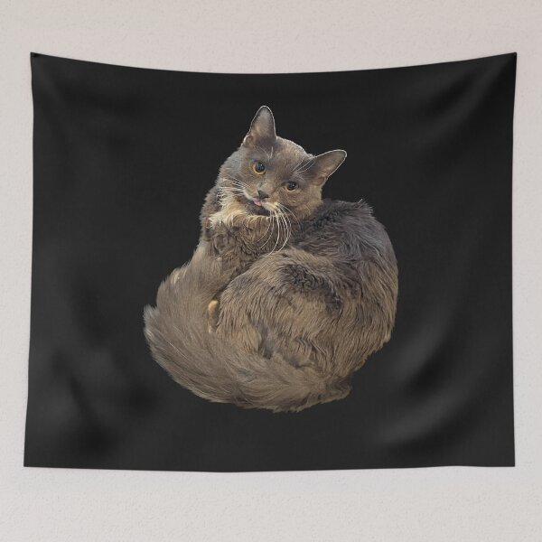 Item preview, Blep grey cat designed and sold by InkKountess.