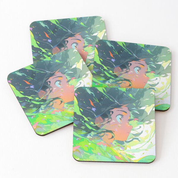 Item preview, Beautiful Abstract Green Magic Anime Girl designed and sold by bubblegoth.