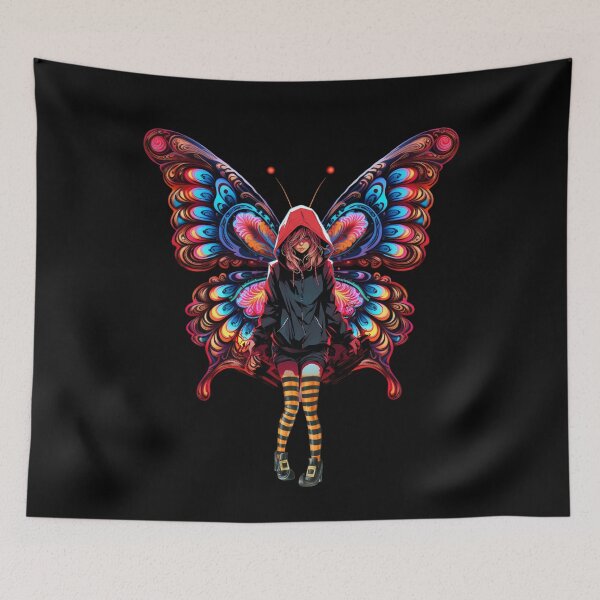 Item preview, Rebel witch with colorful butterfly wings designed and sold by MyMerryMary.