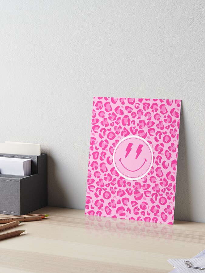 Preppy School Supplies, Preppy, Aesthetic, Pink, Leopard Print, Smile,  Preppy | Art Board Print