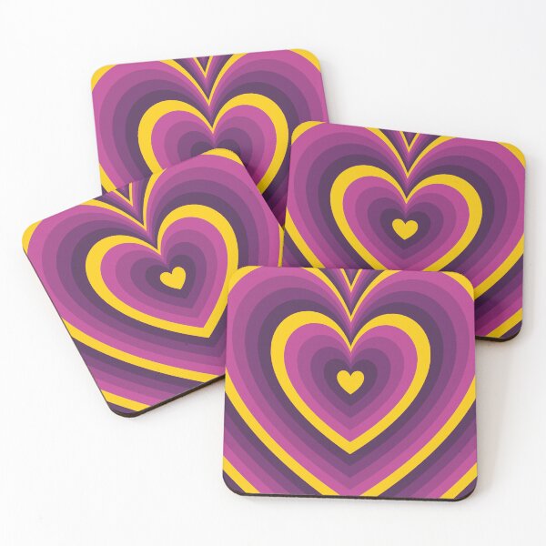 Item preview, Purple and Yellow Groovy Heart Pattern designed and sold by EpicCreation.