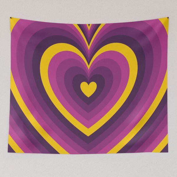 Item preview, Purple and Yellow Groovy Heart Pattern designed and sold by EpicCreation.