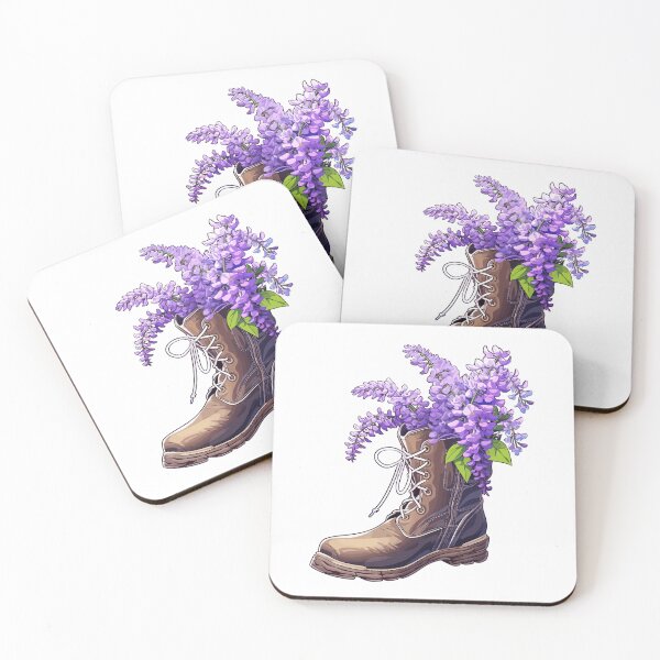 Item preview, Enchanting wisteria Steps: Floral Hiking Boots for Nature Strolls designed and sold by EmeraldeaArt.
