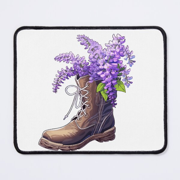 Item preview, Enchanting wisteria Steps: Floral Hiking Boots for Nature Strolls designed and sold by EmeraldeaArt.