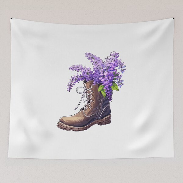 Item preview, Enchanting wisteria Steps: Floral Hiking Boots for Nature Strolls designed and sold by EmeraldeaArt.