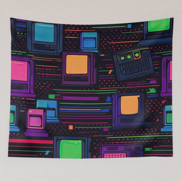 Item preview, 80s and 90s Funky Retro Computer Pattern designed and sold by AeonAcademy.