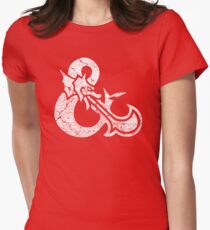 Dungeons&Dragons white ampersend Women's Fitted T-Shirt