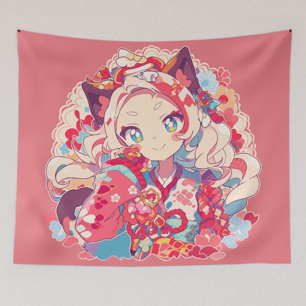 Item preview, Purr-fectly Kimono-clad designed and sold by Chibi Cat Art Corner.