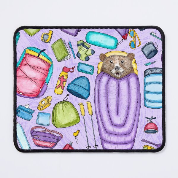 Item preview, Copy of Whimsical Backpacking Bear Gear Spread Tossed on Purple designed and sold by Sockstomistic.