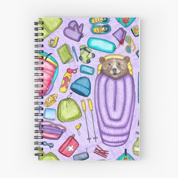 Item preview, Copy of Whimsical Backpacking Bear Gear Spread Tossed on Purple designed and sold by Sockstomistic.