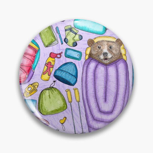 Item preview, Copy of Whimsical Backpacking Bear Gear Spread Tossed on Purple designed and sold by Sockstomistic.