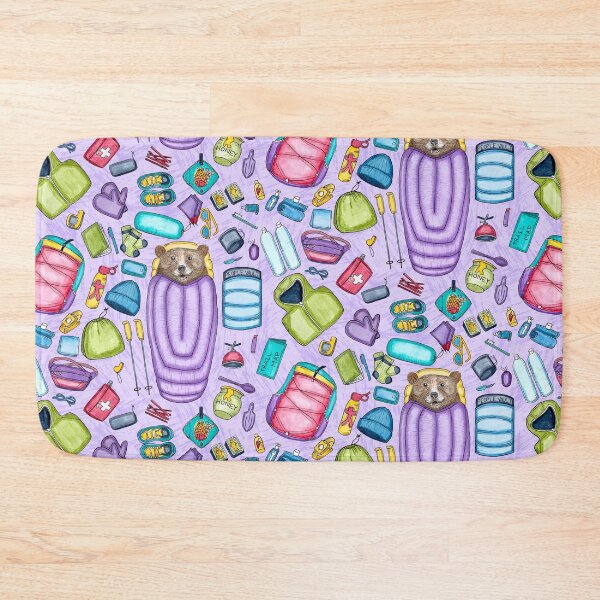Item preview, Copy of Whimsical Backpacking Bear Gear Spread Tossed on Purple designed and sold by Sockstomistic.