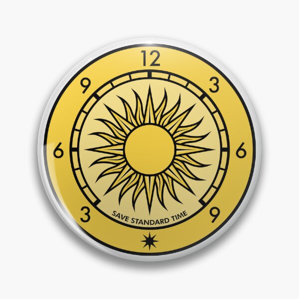Save Standard Time Logo and Inner Ringed Wordmark Pin