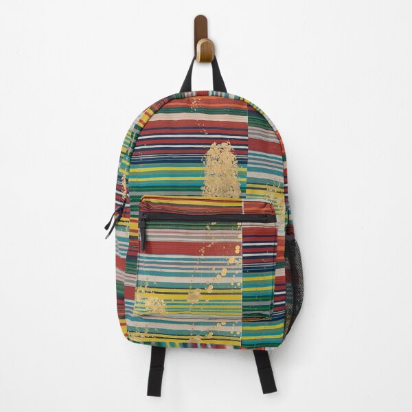 Item preview, Leave A Mark, Multi colored sarape painting with gold leaf, Mexican Blanket  designed and sold by IICents.