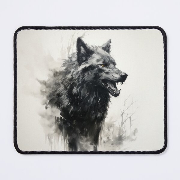 Item preview, Black Wolf Spirit Illustration designed and sold by solrevolver.