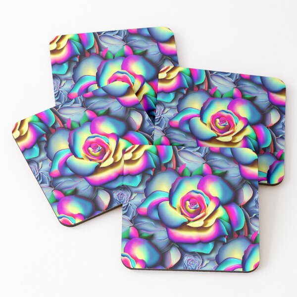 Item preview, Vibrant 3D Roses - Rainbow Color Seamless Pattern designed and sold by ImgntnMonster.