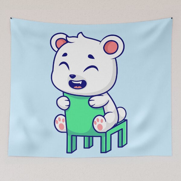 Item preview,  Arctic siting polar bear Adventure: Cute Polar Bear sitting - Cartoon Illustration designed and sold by hjian8219.
