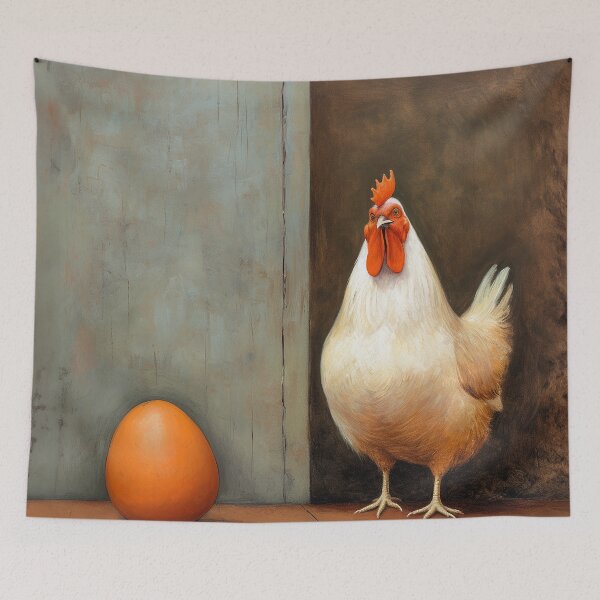 Item preview, White Hen Stands Guard Over Her Egg designed and sold by YoPedro.