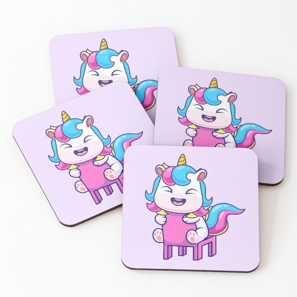 Item preview, Whimsical Unicorn: Cute Unicorn Sitting on a Chair - Cartoon Illustration designed and sold by hjian8219.