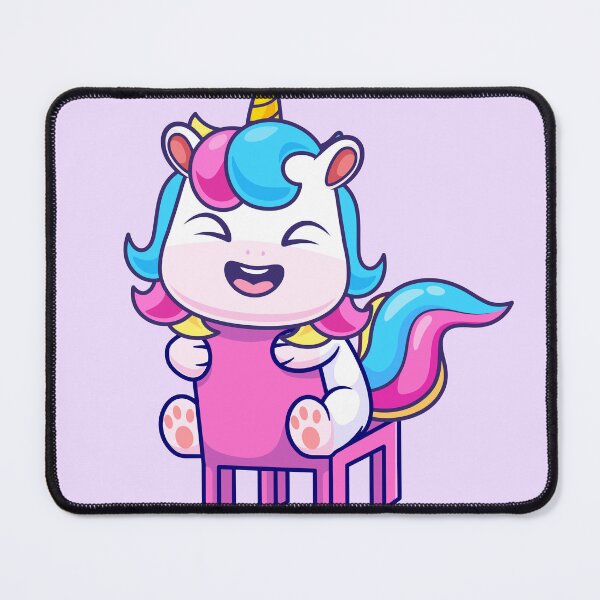 Item preview, Whimsical Unicorn: Cute Unicorn Sitting on a Chair - Cartoon Illustration designed and sold by hjian8219.