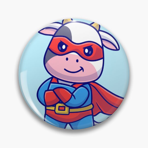 Item preview, "Cow Hero: Cute Cow Superhero - Cartoon Vector Illustration" designed and sold by hjian8219.