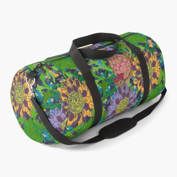 Item preview, Wheels of flowers on deep blue background designed and sold by Flora Rose Design.
