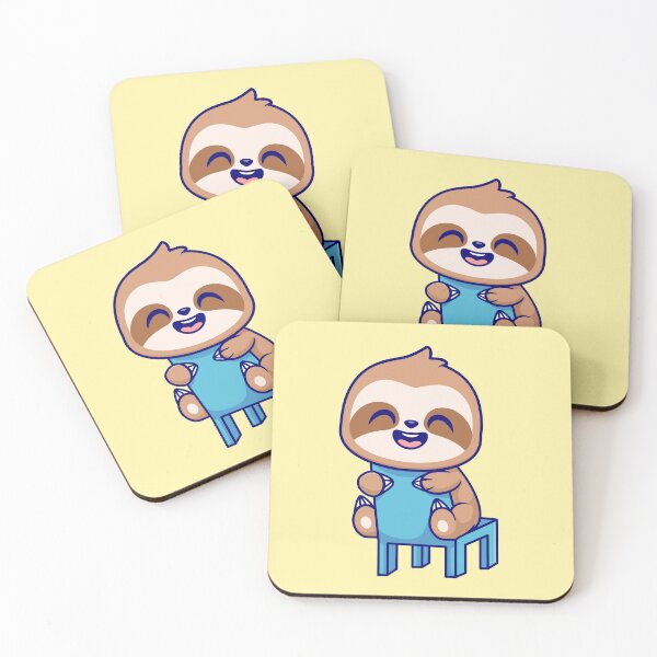 Item preview, Adorable Sloth: Cute Sloth Sitting on a Chair - Cartoon Illustration designed and sold by hjian8219.