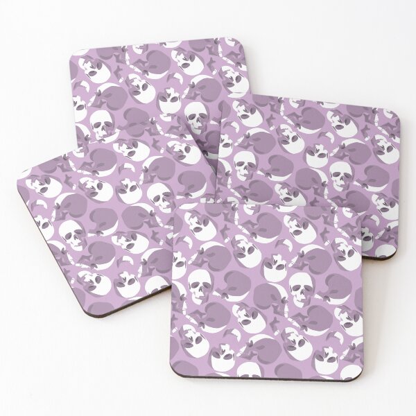 Item preview, pastel purple skull skeleton pattern  designed and sold by Gossip Rag.