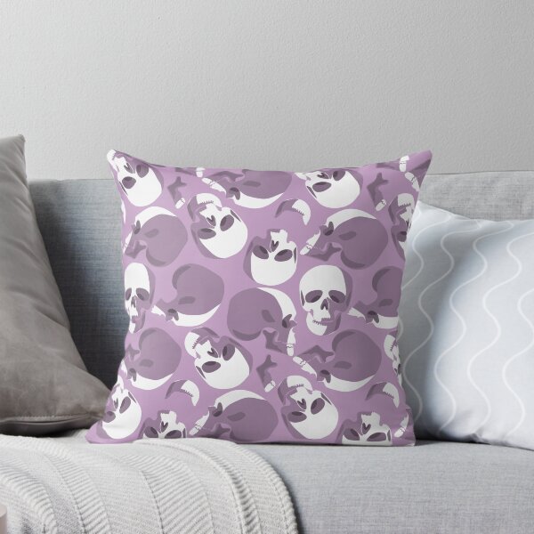 Item preview, pastel purple skull skeleton pattern  designed and sold by Gossip Rag.