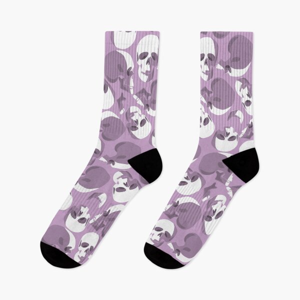 Item preview, pastel purple skull skeleton pattern  designed and sold by Gossip Rag.