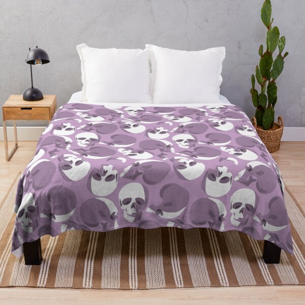 Item preview, pastel purple skull skeleton pattern  designed and sold by Gossip Rag.