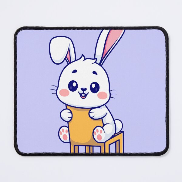Item preview, Bunny Bliss: Cute Rabbit Sitting on a Chair - Cartoon Illustration designed and sold by hjian8219.