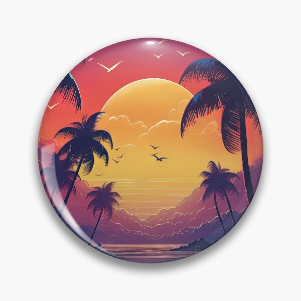 Item preview, Cosmic Coastline: Sunset Serenity in Synthwave designed and sold by Mullet Monkey.