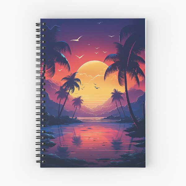Item preview, Cosmic Coastline: Sunset Serenity in Synthwave designed and sold by Mullet Monkey.