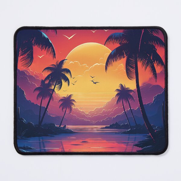 Item preview, Cosmic Coastline: Sunset Serenity in Synthwave designed and sold by Mullet Monkey.