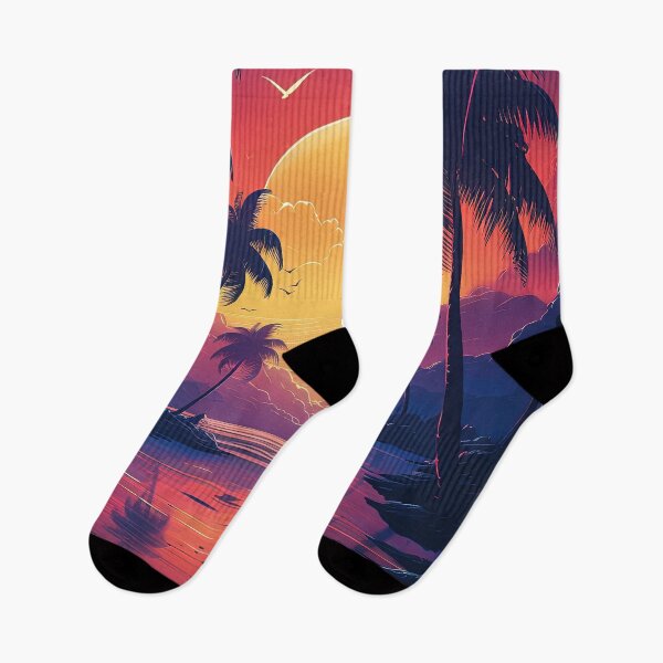 Item preview, Cosmic Coastline: Sunset Serenity in Synthwave designed and sold by Mullet Monkey.