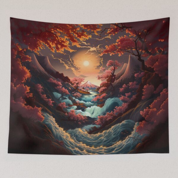 Item preview, Mount Fuji, Japan - Edo Period Japanese Landscape designed and sold by solrevolver.
