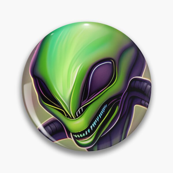 Item preview, Green and Purple Smiling Alien Artwork | Aliens Exist | sci fi designed and sold by birdsofthePNW.