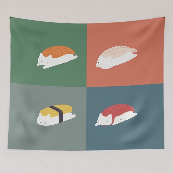 Item preview, Sushi Cat 2x2 designed and sold by ilovedoodle.