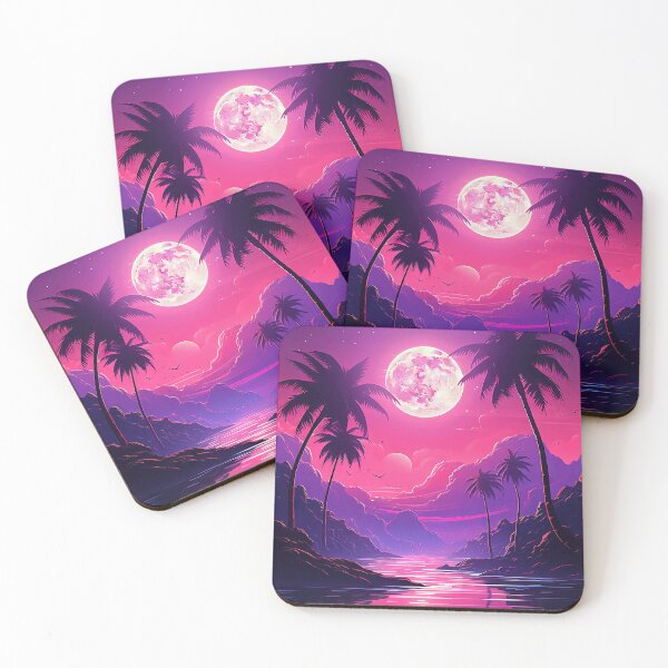 Item preview, Stellar Shores: A Synthwave Oasis at Sunset designed and sold by Mullet Monkey.