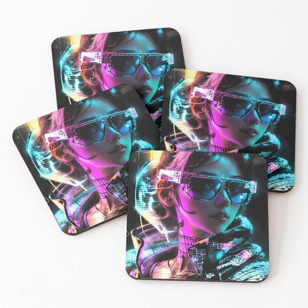 Item preview, 1 Girl with Neon Grid Sunglasses designed and sold by sudsaipan.