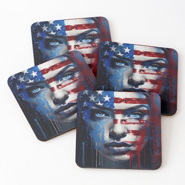 Item preview, Abstract American flag digital print designed and sold by dcrc.