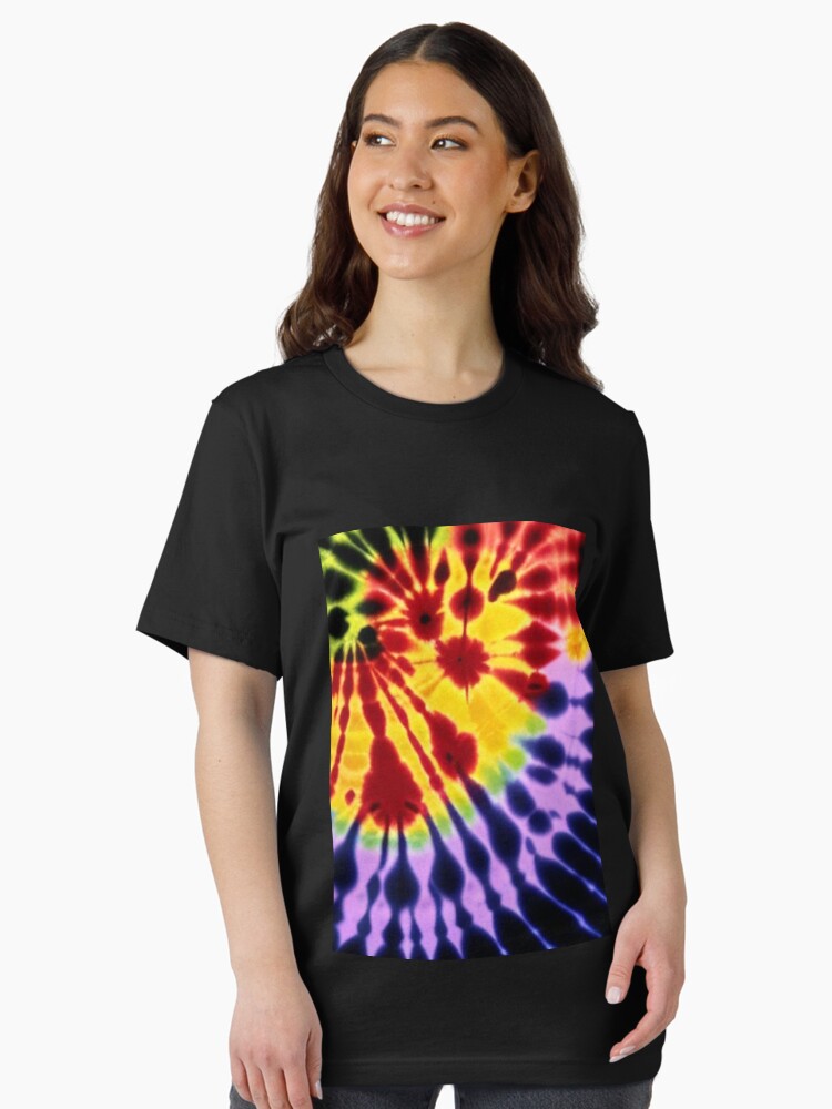 Tie dye purple red yellow black Essential T-Shirt for Sale by