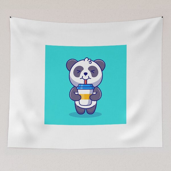 Item preview, Panda Perks: Cute Panda Drinking Coffee - Adorable Illustration designed and sold by hjian8219.