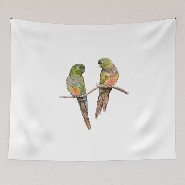Item preview, Love in the Andes: Pair of Tricahue Parrots designed and sold by ArtMelly.