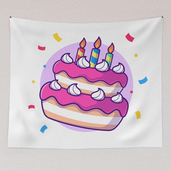 Item preview, Sweet Celebration: Cute Birthday Cake Party - Cartoon Illustration designed and sold by hjian8219.