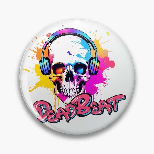 Item preview, DeadBeat Skull with Headphones designed and sold by Melody Splash.