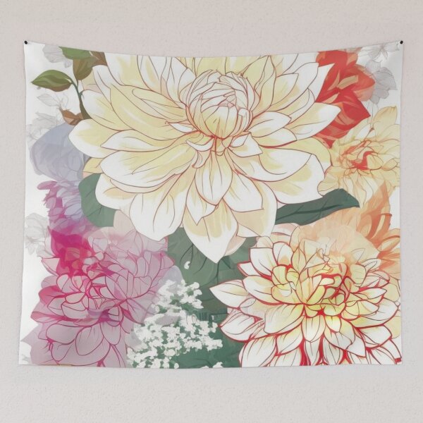 Item preview, Modern Dahlias designed and sold by ZinZoe.